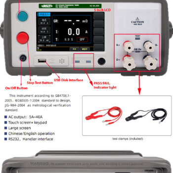 INSIZE Ground Resistance Tester 9460-GR40 (USB, RS232/RS485) Ground Impedance Range; 0 ～ 600mΩ - Image 3