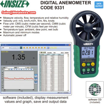 Alternative view of INSIZE Anemometer 9331-40 (0.8~30m/s; 1.4~108km/h, 0.9~67.2mil/h)