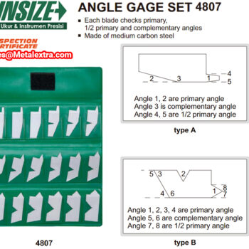 Alternative view of INSIZE Angle Gauge Set 4807 (Angle Fillet Gauge) Accuracy; ±10', Range;  2° - 45°