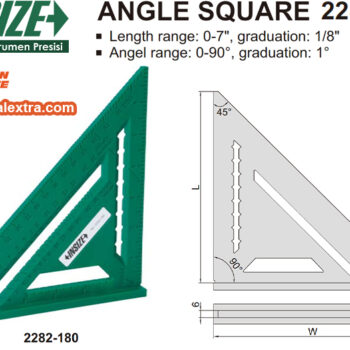 Alternative view of INSIZE Angle Square 90° with Flat base 2282-180 (Aluminum Anodized) Accuracy; ±0.3°, Size; 180mm x 185mm