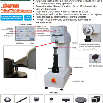INSIZE Automatic Superficial Rockwell Hardness Tester ISHR-T200 (Dolphin Nose, BSEN 6508, ISO 6508, ASTM E18) Range; 15kgf(147.1N) 30kgf(249.2N) 45kgf(441.3N) - Image 4