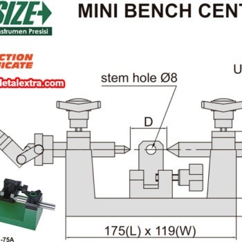 INSIZE Bench Center 4721-75A (Mini Type) Runout Accuracy; ±2µm, Range diameter; Ø35mm - Ø100mm, width: 6mm - Image 5