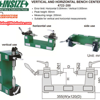 INSIZE Bench Center 4722-200 Vertical, Side, horizontal Axis tester (Taper Center MT1/MT3) Runout Accuracy; ±2µm, Range diameter; Ø12mm - Ø20.2mm - Image 4