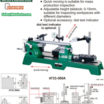 INSIZE Bench Center 4733 for Deflection +Runout + Perpendicularity Test (Accuracy 2μm) Center height 90mm, Range; Ø8-60mm, Length; ≤300mm - Image 5