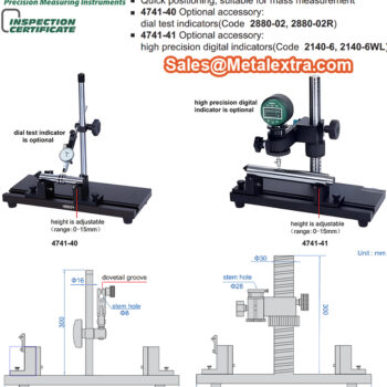 Alternative view of INSIZE Bench Center High Precision Test Indicator 4741-41 (Stem Ø28mm, Accuracy 2μm) Range; Ø3-40mm, Length; 15-300mm