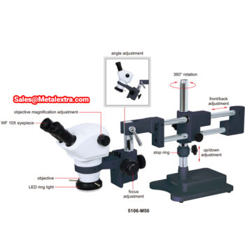 INSIZE Binocular Zoom Microscope 5106-M50 (8X to 15X) Universal Stand - Image 4