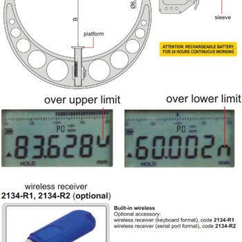 INSIZE Micrometer Snap Gauge 3351 (3-point Anvil, Cable Output) Resolution 0.0002mm, ⌀125mm - ⌀300mm IP65 - Image 3