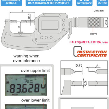 Alternative view of INSIZE Blade Micrometer 3352-WL, WIFI Output, Resolution 0.0002mm, ⌀25mm - ⌀75mm IP65