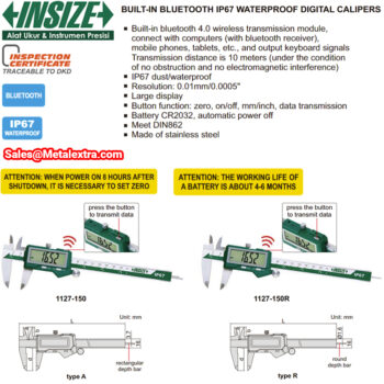 Alternative view of INSIZE Bluetooth Caliper IP67 1127-150 (10 Meter) Accuracy; ±3 μm , Range: Ø150mm {DISCONTINUED}