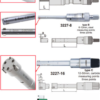 INSIZE Bore Micrometer 3227 (2-3Points, DIN 863-4) Range; Ø2mm – Ø300mm - Image 17