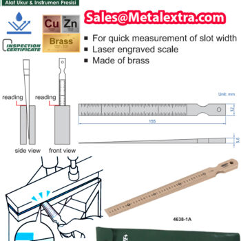 Alternative view of INSIZE Taper Slot Gauge 4638-1A (BRASS Ruler) Range; ⌀0.3mm - ⌀4mm