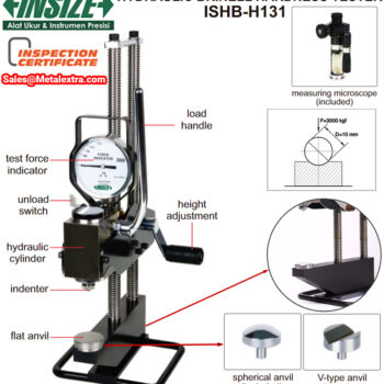 INSIZE Brinell Hardness Tester Hydraulic Type ISHB-H131, ISO 6506, ASTM E10, Identer; Ø10mm, Range; 16 ~ 650HBW - Image 4