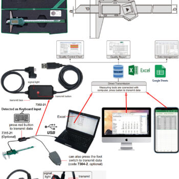 INSIZE Caliper Depth Gauge 1141 (DIN862, Res; 0.01, Cable Output) Accuracy; ±0.03mm, Range; ≤Ø150mm - Ø1500mm - Image 5