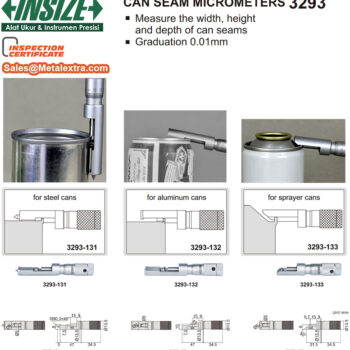Alternative view of INSIZE Can Seam Micrometer 3293-131 for Steel / Tin Cans (Graduation: 0.01mm) Accuracy; ±4µm, Range; ≤Ø13mm