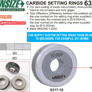 Alternative view of INSIZE Carbide Setting Ring Gauge 6317 Series (Standard DIN2250-1:2008) Range; Ø0.5mm - Ø50mm
