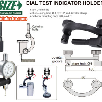 INSIZE Centering Holder 6291-1 For Dial Test Indicator Stem; Ø4mm, Range: Ø8mm - Image 6