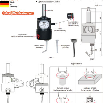 INSIZE Centering Indicator 2847-3 (3D Tester, Shank; Ø16mm) Accuracy; 0.005mm, Range; ≤Ø160mm - Image 3
