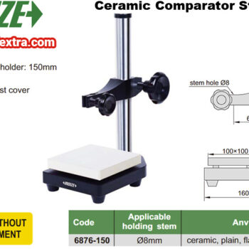 Alternative view of INSIZE Ceramic Comparator Stand 6876 for Test Indicator (Stem; Ø8mm) Vertical; 150mm, flatness; 1.5µm