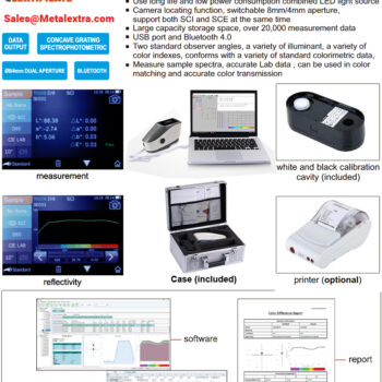 INSIZE Spectrophotometer & Colorimeter 9710-30 (Measuring Aperture MAV:Φ8mm/Φ10mm) Wavelength range; 400-700nm, pitch; 10nm - Image 6