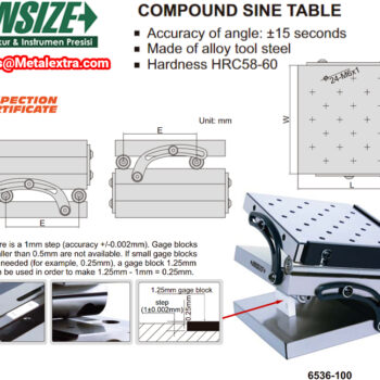INSIZE Compound Sine Table 6536-100 (Tool Steel, HRC58-60) Side Angle 60° - Image 4