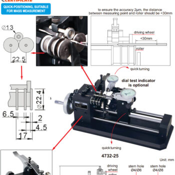 INSIZE Concentricity Gauge 4732-25 (With quick-positioning, Accuracy 2μm) Range; Ø0.5mm - Ø25mm - Image 3