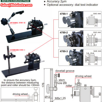 INSIZE Concentricity Gauge 4789 Series, Accuracy; 2μm, Range: ⌀1mm - ⌀25mm - Image 3