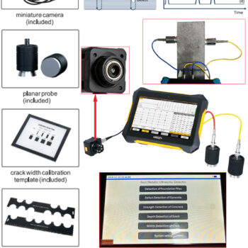 INSIZE Ultrasonic Flaw Detector For Concrete UFD-Q390 (Internal Defects Crack Depth & Width Measurement) Crack bathymetry range; 5～500mm - Image 3