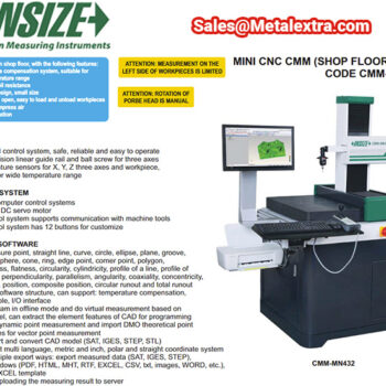 INSIZE Coordinate Measuring Machine 3 axis CMM-MN432 (Renishaw Probe, XY 15 steps) Resolution 0.1μm, Accuracy; ±4μm, 400x200x300 - Image 4