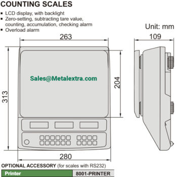 Alternative view of INSIZE Counting Scale, Cable Output 4g - 30Kg, 8101