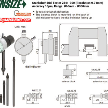 INSIZE Crankshaft Dial Tester 2841-300 (Resolution 0.01mm) Accuracy 16μm, Range: Ø60mm - Ø300mm - Image 3