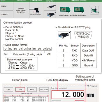 INSIZE Data Output Cable 7305-R21 (RS232 Port) Length; 3 Meter - Image 2
