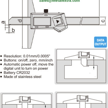 Alternative view of INSIZE Depth Gauge 150mm, Wireless Output 1142-150AWL