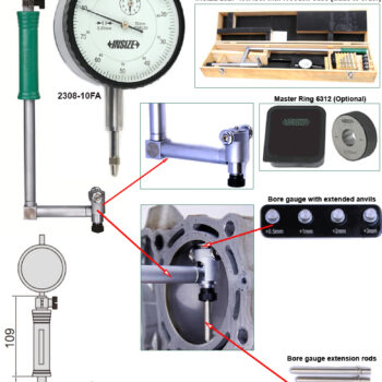 INSIZE Dial Bore Gauge 2827 Series L Type (Grad; 0.01mm, Accuracy; ±18µm) Range; Ø35mm - Ø450mm - Image 7