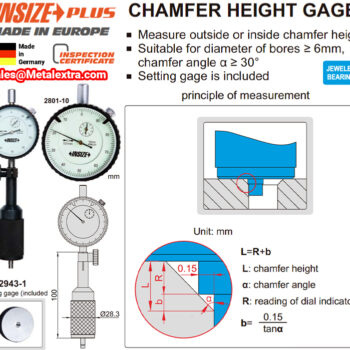 Alternative view of INSIZE Dial Chamfer Gauge 2943 (DIN 878, Resolution; 0.01mm) 30° Anvil Inside/Outside, Accuracy; 0,02mm, Range; ≤⌀6mm