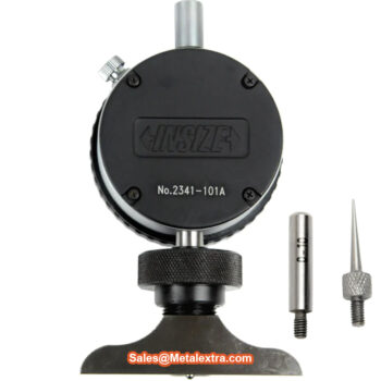 INSIZE Dial Depth Gage 2341-101A (Graduation; 0.01mm, Accuracy ±17µm) Flat Base, Pointed Anvil SR0.2 + Ball Tip SR3, Range; 10mm, Stroke; 10mm - Image 3