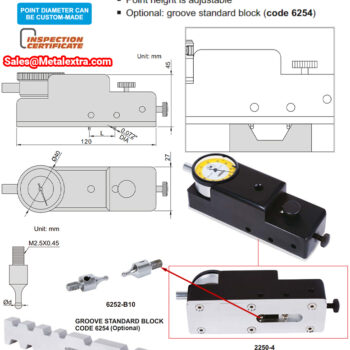 INSIZE Dial Groove Width Gauge 2250-4 (Resolution; 0.01mm) Accuracy; 0.02mm. Range; 14mm - 35.5mm / 0.55 Inch - 1.4 Inch - Image 2
