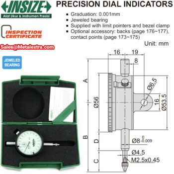 INSIZE Dial Indicator Gauge 2313-1A (Grad 0.01mm) Accuracy 5μm, Range: 1mm - Image 5
