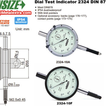 Alternative view of INSIZE Dial Indicator METRIC 2324 Water-resistant IP54 DIN 878 (Resolution 0.01mm) Accuracy 17μm, Range: 10mm