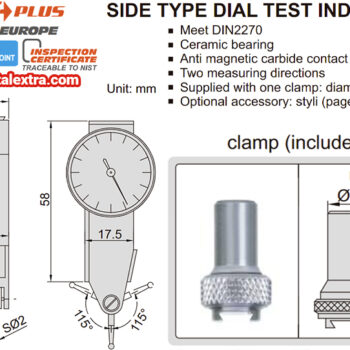INSIZE Dial Lever Side Type Gauge 2898-08, DIN2270, 0-40-0 (Grad 0.01mm) Accuracy 13μm, Range: 0.8mm - Image 4