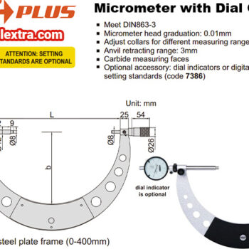 Alternative view of INSIZE Dial Micrometer 3633 Graduation 0.01mm, ⌀100mm