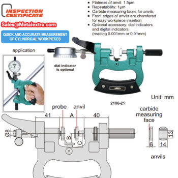 INSIZE Dial Snap Gauge 2186 Series (3-point anvil) Repeatability; ±1μm, Range ⌀25mm - ⌀300mm - Image 6