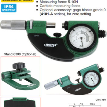 INSIZE Dial Snap Gauge 3334 Series (IP54, Graduation 0.001mm) Accuracy: ±1μm, Range; ⌀25mm - ⌀100mm - Image 6