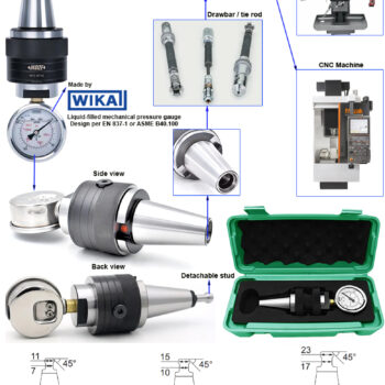 INSIZE Dial Spindle Tension Meter RFS-BT (Arbor Pull-back Force Tester, Test min; 800 Rpm) Range; ⌀BT30 - ⌀BT40 - ⌀BT50 - Image 3