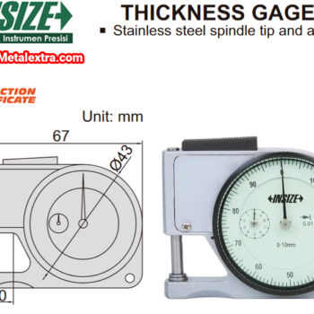 INSIZE Dial Thickness Gauge 2363-10 (Graduation; 0,01mm, Accuracy; ±0.03mm) Range; ≤⌀10mm - Image 7