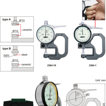 INSIZE Dial Thickness Gage 2364 Ceramic/Steel Anvil (Grad: 0.01mm) Range; ø58mm - Image 8