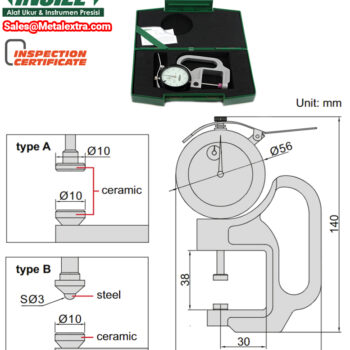 INSIZE Dial Thickness Gauge 2366-30 (Resolution 0.01mm) Accuracy; ±0.035mm, Range; ⌀30mm - Image 7