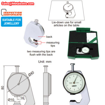 INSIZE Dial Thickness Gauge 2361-10 (Graduation; 0,1mm, Accuracy; ±0.05mm) Range; ≤⌀10mm - Image 6