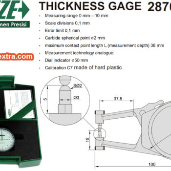 INSIZE Dial Thickness Gauge 2870-10 Hard Plastic (Graduation; 0,1mm, Accuracy; ±0.1mm) Range; ≤⌀10mm - Image 3