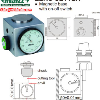 INSIZE Dial Zero Setter 2397-502A (Magnetic base with switch, Resolution; 0.01mm) Range; ≤⌀50mm - Image 3