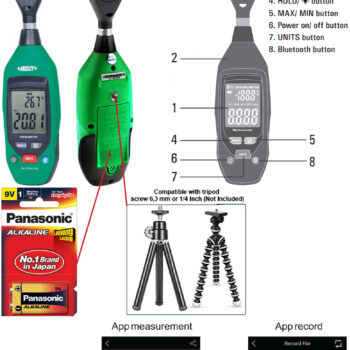 INSIZE Anemometer 0110-1125 Bluetooth (Air Velocity + NTC Thermistor) Range; 1.1~25m/s; 4~90km/h - Image 4